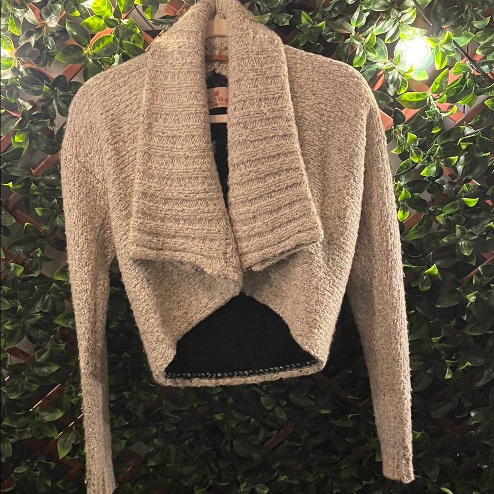Cozy Gray Women's Sweater with a Happy Winky Face on Back
